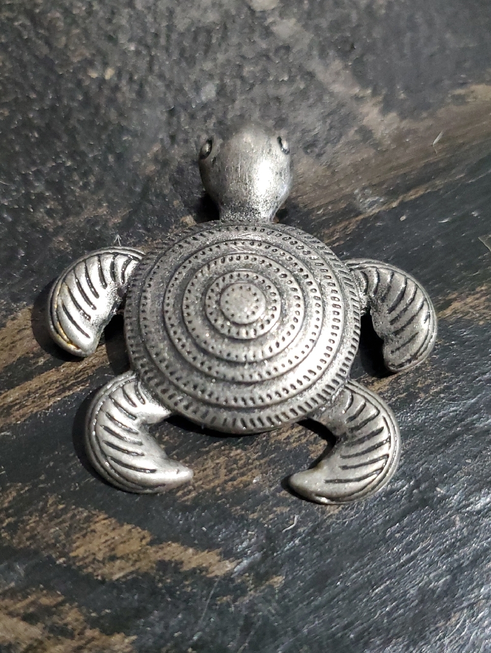 Silver Tone Turtle Charm Pendant